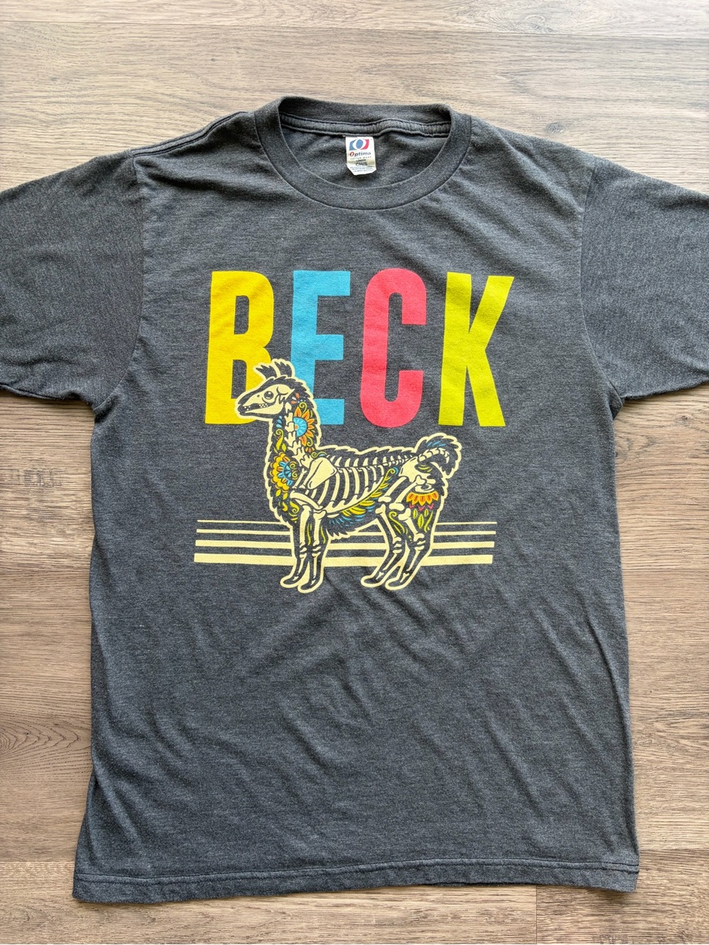 Rare Y2K Beck Llama Skeleton Tour Tee Sz.S